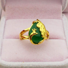 Load image into Gallery viewer, Women Vietnam Gold Filled Jewellry Sets Peacock Opal Charm Wedding Party 24K Gold Color Brass Rings Earrings Necklaces Gifts