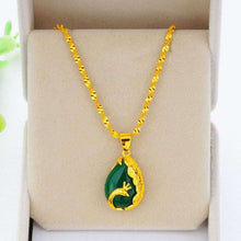 Load image into Gallery viewer, Women Vietnam Gold Filled Jewellry Sets Peacock Opal Charm Wedding Party 24K Gold Color Brass Rings Earrings Necklaces Gifts
