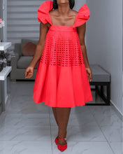 Load image into Gallery viewer, Cute Women Summer Spaghetti Strap Dress Lotus Plaid Stitching Casual Loose Dress Kawaii Girls White Pink Party Streetwear 2021