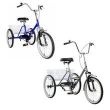 Load image into Gallery viewer, Areyourshop Adult Folding Tricycle Bike 3 Wheeler Bicycle Portable Tricycle 20" Wheels