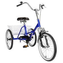 Load image into Gallery viewer, Areyourshop Adult Folding Tricycle Bike 3 Wheeler Bicycle Portable Tricycle 20" Wheels