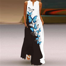 Load image into Gallery viewer, MOVOKAKA Vintage Tiger Print Dress 2021 V Neck Casual Holiday Long Dresses Summer Woman Sleeveless Girls Beach Maxi Dress Women
