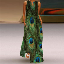 Load image into Gallery viewer, MOVOKAKA Vintage Tiger Print Dress 2021 V Neck Casual Holiday Long Dresses Summer Woman Sleeveless Girls Beach Maxi Dress Women