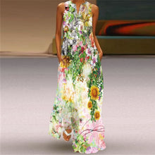 Load image into Gallery viewer, MOVOKAKA Vintage Tiger Print Dress 2021 V Neck Casual Holiday Long Dresses Summer Woman Sleeveless Girls Beach Maxi Dress Women