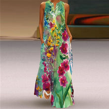 Load image into Gallery viewer, MOVOKAKA Vintage Tiger Print Dress 2021 V Neck Casual Holiday Long Dresses Summer Woman Sleeveless Girls Beach Maxi Dress Women