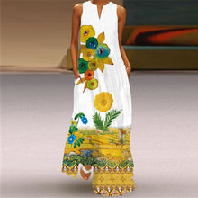 Load image into Gallery viewer, MOVOKAKA Vintage Tiger Print Dress 2021 V Neck Casual Holiday Long Dresses Summer Woman Sleeveless Girls Beach Maxi Dress Women