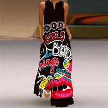 Load image into Gallery viewer, MOVOKAKA Vintage Tiger Print Dress 2021 V Neck Casual Holiday Long Dresses Summer Woman Sleeveless Girls Beach Maxi Dress Women