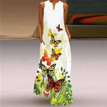 Load image into Gallery viewer, MOVOKAKA Vintage Tiger Print Dress 2021 V Neck Casual Holiday Long Dresses Summer Woman Sleeveless Girls Beach Maxi Dress Women