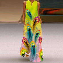 Load image into Gallery viewer, MOVOKAKA Vintage Tiger Print Dress 2021 V Neck Casual Holiday Long Dresses Summer Woman Sleeveless Girls Beach Maxi Dress Women
