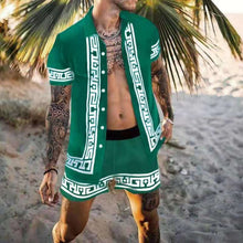Load image into Gallery viewer, Men Hawaiian Printing 2021Summer Short Sleeve Button Shirt Beach Shorts Streetwear Mens Casual Beach Wear Clothes