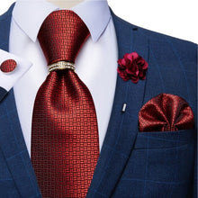 Load image into Gallery viewer, 8cm Men Silk Tie White Solid Necktie Men's Formal Wedding Party Ties Cufflinks Hanky Flower Brooch Set Men Gift Corbatas DiBanGu