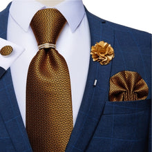Load image into Gallery viewer, 8cm Men Silk Tie White Solid Necktie Men's Formal Wedding Party Ties Cufflinks Hanky Flower Brooch Set Men Gift Corbatas DiBanGu