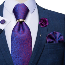 Load image into Gallery viewer, 8cm Men Silk Tie White Solid Necktie Men's Formal Wedding Party Ties Cufflinks Hanky Flower Brooch Set Men Gift Corbatas DiBanGu