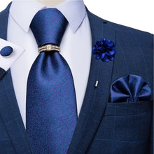 Load image into Gallery viewer, 8cm Men Silk Tie White Solid Necktie Men's Formal Wedding Party Ties Cufflinks Hanky Flower Brooch Set Men Gift Corbatas DiBanGu