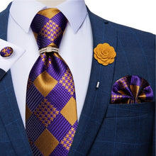 Load image into Gallery viewer, 8cm Men Silk Tie White Solid Necktie Men's Formal Wedding Party Ties Cufflinks Hanky Flower Brooch Set Men Gift Corbatas DiBanGu