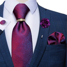 Load image into Gallery viewer, 8cm Men Silk Tie White Solid Necktie Men's Formal Wedding Party Ties Cufflinks Hanky Flower Brooch Set Men Gift Corbatas DiBanGu