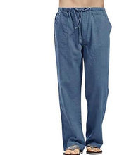 Load image into Gallery viewer, Men Pants Cotton Linen Trousers for Men Joggers Casual Solid Elastic Waist Loose Sports Running Oversize Pants Streetwear