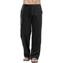 Load image into Gallery viewer, Men Pants Cotton Linen Trousers for Men Joggers Casual Solid Elastic Waist Loose Sports Running Oversize Pants Streetwear