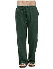 Load image into Gallery viewer, Men Pants Cotton Linen Trousers for Men Joggers Casual Solid Elastic Waist Loose Sports Running Oversize Pants Streetwear