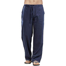 Load image into Gallery viewer, Men Pants Cotton Linen Trousers for Men Joggers Casual Solid Elastic Waist Loose Sports Running Oversize Pants Streetwear