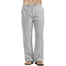 Load image into Gallery viewer, Men Pants Cotton Linen Trousers for Men Joggers Casual Solid Elastic Waist Loose Sports Running Oversize Pants Streetwear