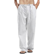 Load image into Gallery viewer, Men Pants Cotton Linen Trousers for Men Joggers Casual Solid Elastic Waist Loose Sports Running Oversize Pants Streetwear