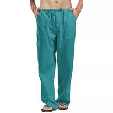 Load image into Gallery viewer, Men Pants Cotton Linen Trousers for Men Joggers Casual Solid Elastic Waist Loose Sports Running Oversize Pants Streetwear