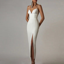 Load image into Gallery viewer, Adyce New Summer Women White Bodycon Bandage Dress Sexy V Neck Spaghetti Strap Club Celebrity Evening Runway Party Long Dresses
