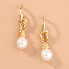 Load image into Gallery viewer, Knotted Hand-wrapped Pearl Earrings Jewelry Earrings C-shaped Simple And Versatile Elegant Earrings
