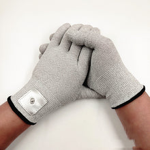 Load image into Gallery viewer, Silver Fiber Luokou Plus Fixed Leather Physiotherapy Conductive Leather Electrode Gloves
