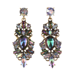 Fashion Exaggerated Earrings Retro Alloy Trend Earrings Geometric Diamond Long Earrings