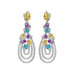 Tassel Earrings Long Drop-shaped Dinner Earrings Silver Needle Stud Earrings