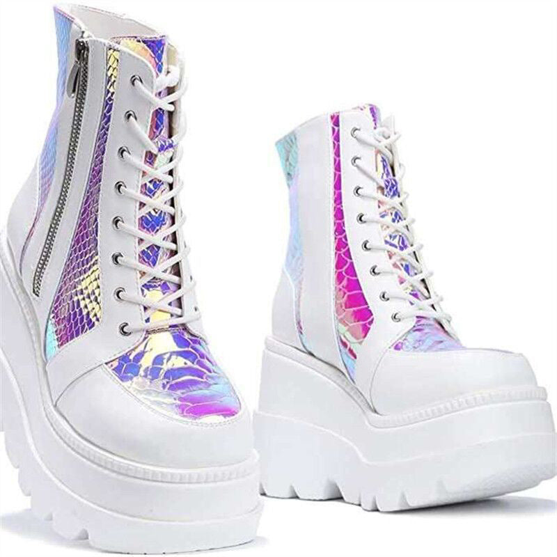 Plus Size Female Punk Style Platform Street Fashion Motorcycle Boots