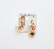 Load image into Gallery viewer, Korea Dongdaemun spot sweet cute perfume bottleflowers asymmetric earrings earrings imported earrings
