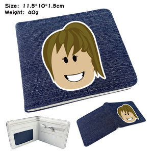 Denim folded leather purse