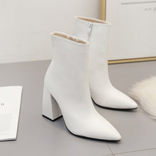 Load image into Gallery viewer, Versatile square root high heel pointed boots
