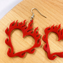 Load image into Gallery viewer, Love Earrings Flame Peach Heart Personality Earrings Retro Punk Earrings
