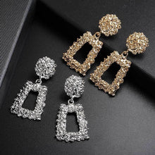 Load image into Gallery viewer, Metal earrings embossed floral earrings

