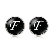 Load image into Gallery viewer, Letter Time Gem French Cufflinks Silver Men&#39;s Shirt Cufflinks
