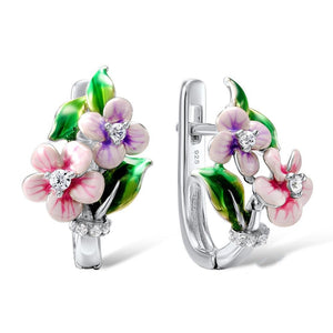Flower Enamel Epoxy Earrings