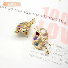 Load image into Gallery viewer, Color inkstone painted earrings
