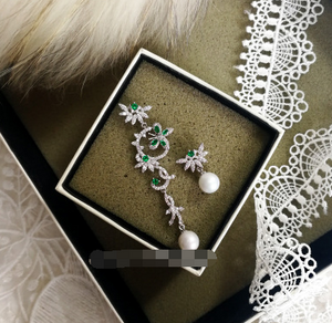 Star Pearl Earrings Lace Letter Butterfly Flower Micro-setdiamond Zircon Earrings Earrings B-559