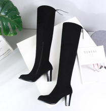 Load image into Gallery viewer, Round head with high heels side zipper over the knee boots boots size code custom-made women&#39;s boots
