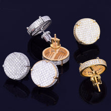 Load image into Gallery viewer, Copper inlaid zircon Round Earrings

