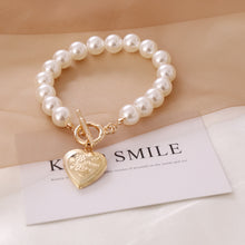 Load image into Gallery viewer, Love pearl retro necklace women
