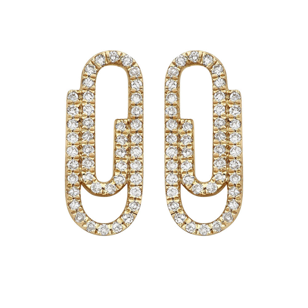 Paper clip earrings female earrings