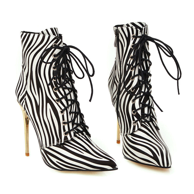 Pointed high heel Martin boots