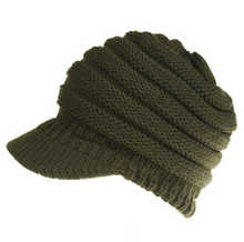 Load image into Gallery viewer, Knitted Baseball Cap Messy Bun Beanie Women Ponytail Beanies Autumn Winter Hats Female Soft Knitting Caps Warm Ladies Skullies
