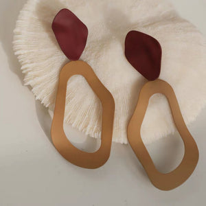 Temperament Long Earrings Female Retro Hit Color Designer Earrings Ear Clips
