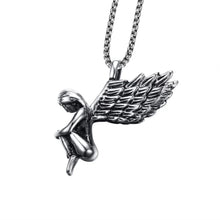 Load image into Gallery viewer, 36MM Titanium Steel Angel Pendant Necklace
